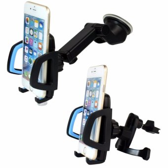 2 in 1 Easy Touch Universal Smartphones Car Mobile Phone Mount Cradle Holder with 360 Degree Rotation,Windshield Dashboard Mount and Air Vent Mount - intl
