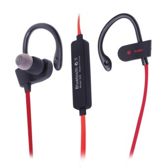 Sport Bluetooth 4.1 Wireless Stereo Sweatproof Earphone (Red) - intl