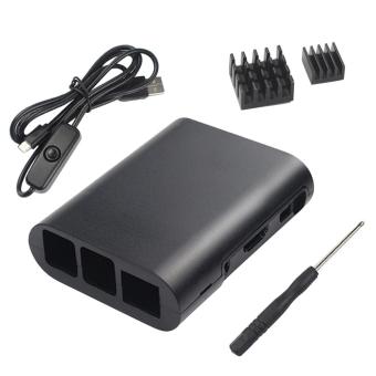 Portable Protective Case Cover Box Set with Switch Power Supply Cable Cooling Heatsinks Mini Screwdriver Tools Accessory for Raspberry Pi 2 3 Model B+ - intl