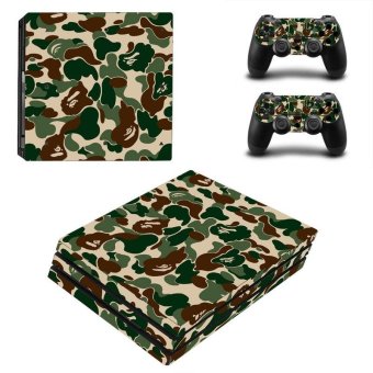 Camouflage Series Vinyl Game Protective Skin Sticker For Playstation 4 Pro Decal Cover Sticker For PS4 Pro Console +2 Controller ZY-PS4P-0015 - intl