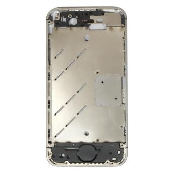 Cantiq Apple iPhone 4G Replacement Front Tulang Tengah Bezel Frame + Tombol Power, Volume, Home, Mute, Sim Tray - Silver