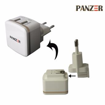Panzer Travel Charger 2 USB Ports with Smart IC dan Fast Charging 3.5A
