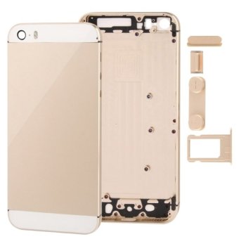 Full Housing Alloy Replacement Back Cover with Mute Button + Power Button + Volume Button + Nano SIM Card Tray for iPhone 5S