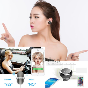 Gshop Q3 Mini Wireless Bluetooth 4.0 Earphone Stereo Headphones Headset With Microphone Universal With Earhook