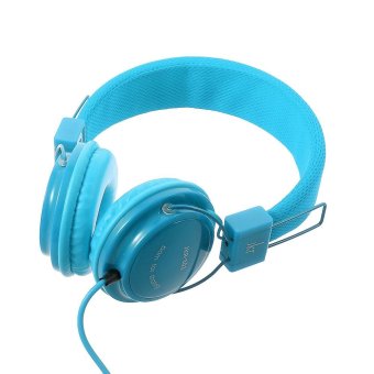 JKR 101 3.5mm Wired Stereo Headphone Over-ear Lightweight Headset Earphone with Mic (CE Certification) - Blue - intl