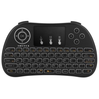 JUSHENG P9 Mini Wireless Backlit Keyboard, Handheld Remote with Touchpad Mouse for for Android TV Box, Smart Box, Windows PC, HTPC, IPTV, Raspberry Pi, XBOX 360, PS3, PS4(Black) - intl