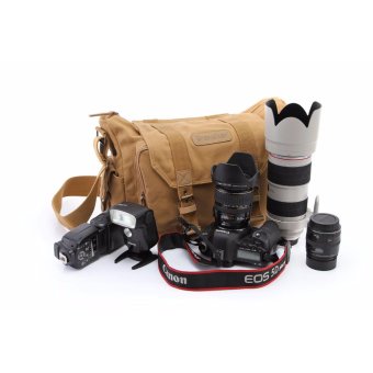 Wego fashion,high-quality,Portable Canvas Digital Camera Photography Shoulder Case Bag Fits 1xCamera 1xLens and 1xFlash for SLR DSLR Mirrorless - intl