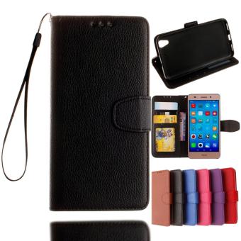 Leather Case Flip Stand Card Slots Cover For Huawei Honor 5A / Huawei Y6II Y6 2 (Black) - intl