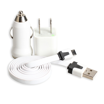 VAKIND Micro USB Charger Mobil kabel untuk charger dinding Samsung Galaxy S2 S3 S4 (putih)