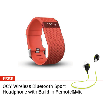 Fitbit Charge HR Wireless Activity + Sleep Wristband Small Orange(FREE QCY wireless bluetooth headphones) - Intl