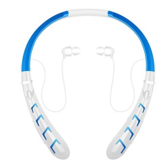 HBS-903 Wireless Bluetooth 4.0 Stereo Musik Olahraga Headphone Getaran Neckband Style (Blue) - intl