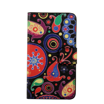 Moonmini PU Leather Flip Stand Wallet Card Slots Case Cover for Samsung Galaxy E5 (Multicolor)