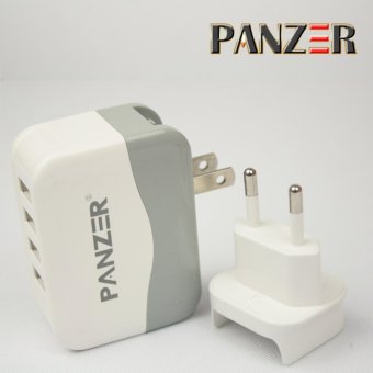 Panzer Travel Charger 4 USB Ports fast Charging - Putih