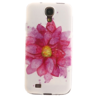 Moonmini Ultra Slim Fit Soft TPU Phone Back Protector Case Cover for Samsung Galaxy S4 i9500 (Red Flower)