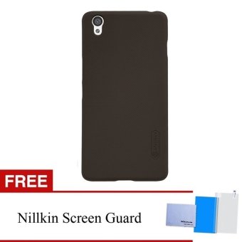 Nillkin Frosted Shield Hard Case untuk One Plus X - Coklat + Gratis Nillkin Screen Protector