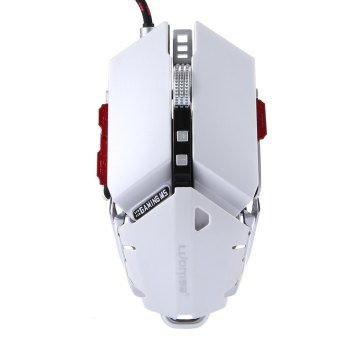 LUOM G50 Wired Programmable 10 Buttons Professional Optical Mechanical Gaming Mouse (WHITE)