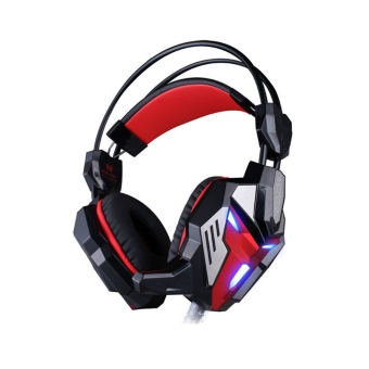 EACH G3100 Vibration Function Pro Gaming Headphone Games Headset with Mic LED Light for PC Gamer(Black/Red) - intl