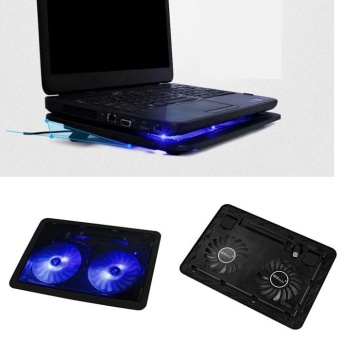 USB 2 Fan Port Cooling Cooler Pad for Laptops Notebook With LED Light - intl