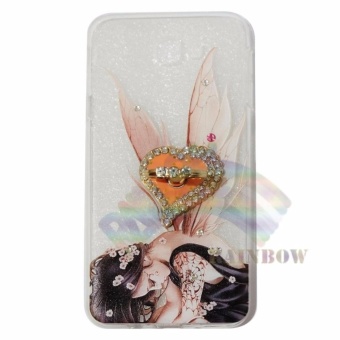 Rainbow Softcase For Samsung Galaxy A7 2017 A720 Softcase Motif + Pearl Fantasy Phone Holder Ring / Silicone Jelly Case / Case Flower / Case Beauty / Case Lukisan / Casing Unik / Softcase Ring / Casing Samsung - Angel Spider + Holder Love