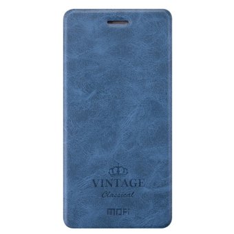 Mofi Ultra Thin Crash Proof Stand Slim Flip Up Bracket Inside Card Slot PU Leather & Soft TPU Cover Case Shell Compatible for Samsung Galaxy S7 Edge (Dark Blue)