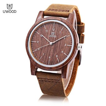 S&L UWOOD 1008 Unisex Wooden Quartz Watch Daily Water Resistance Arabic Numerals Scale Wristwatch (Blue Gray) - intl