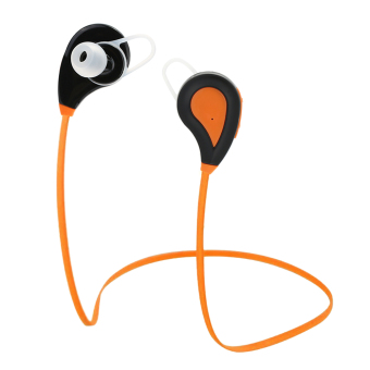 RQ7 Bluetooth Headphone In-ear Stereo Headset Outdoor Sport Music Earphone Hands-free w/ Mic Orange for Running Gym Exercise