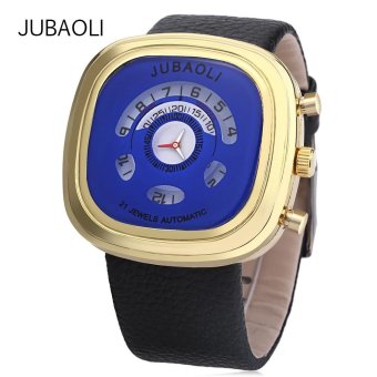 S&L JUBAOLI 1130 Male Quartz Watch Creative Square Dial Rotatable Numerals Scale Wristwatch (Blue) - intl