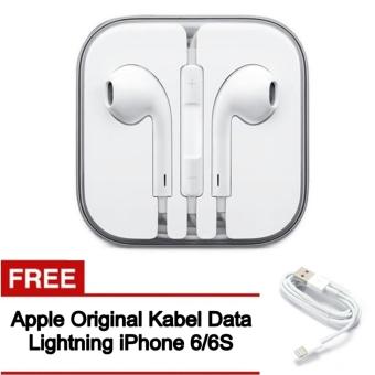 Apple Original Earphone Handsfree with Mic For apple iphone 5/5S/6 free Apple lightning for iPhone 6/6S