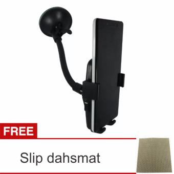 Lanjarjaya Handphone Car Holder Long + Slip Dashmat(Hitam)