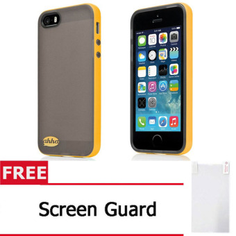 Ahha Case for Apple iPhone 5s-5 - Lulla ToneMix Softcase - Hitam-Kuning + Gratis Screen Protector