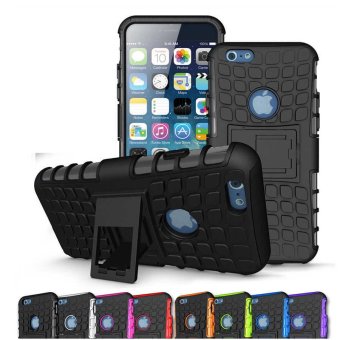 NingMao Heavy Duty Dual Layer Drop Protection Shockproof Armor Hybrid Steel Style Protective Cover Case with Self Stand for Apple iPhone 6 / 6s (Black) - intl