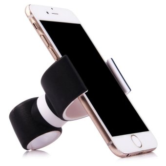 TimeZone Multifunction Phone Buckle Mobile Stand Air Vent Car Holder Simple Design 360 Degree Rotation (Black)