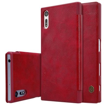 sFor Sony Xperia XZ luxury flip back cover case Nillkin QIN Series leather Case use Fine leather 360 degree protection (Red) - intl