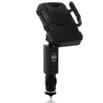 Dual USB Cigarette Lighter Car Mount Charger Holder Swivel for Universal Mobiles