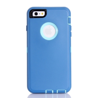 SUNSKY 3 in 1 Hybrid Silicon and Plastic Protective Case for iPhone 6 Plus (Blue)