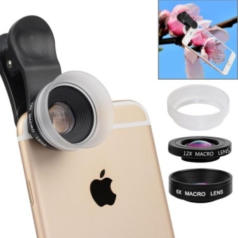 ZOMEI Universal 2 In 1 6X + 12X 17mm Macro Lens Close-up Filter With Lens Hood and Clip For IPhone, Samsung, HTC, Sony, Huawei, Xiaomi, Meizu - intl