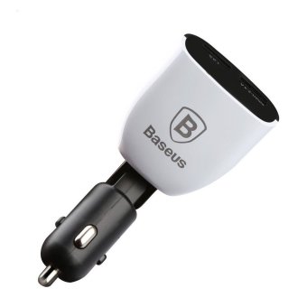 Baseus Smart Series Car Charger Dual USB with LCD Display 3.4A - White