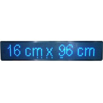 Prima LED Running Text Flashdisk Outdoor - 16 x 96 cm - Biru