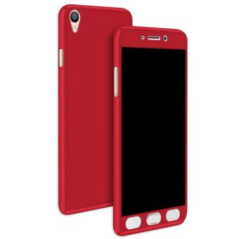 360 Full Body Coverage Protection Hard Slim Ultra-thin Hybrid Case Cover & Skin with Tempered Glass Screen Protector for OPPO R9s Plus (Red) - intl