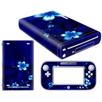 Bluesky Blue Flower Nintendo Wii U Skin NEW CARBON FIBER system skins faceplate decal mod (Intl)