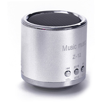 Moonar Pengeras Suara Portabel Mini Kotak Logam Disebut TF Pembicara Kartu Mini Untuk Ponsel MP3 Player (Perak)