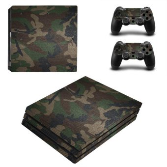 Camouflage Series Vinyl Game Protective Skin Sticker For Playstation 4 Pro Decal Cover Sticker For PS4 Pro Console +2 Controller ZY-PS4P-0019 - intl