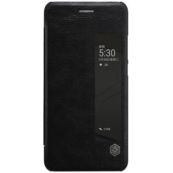 For Huawei P10 Flip Case Nillkin Qin Series PU Leather 360 degree protection Cover Flip Case With View Window 5.1\" (Black) - intl