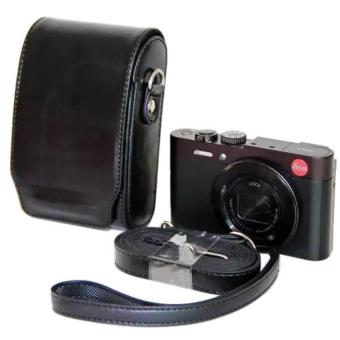 Camera Bag Case Pouch Leather Camera Case Cover for Leica V-LUX30 With Strap(Black)