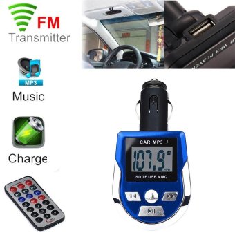 LCD Car MP3 MP4 Player Wireless FM Transmitter Modulator SD/ MMC Card w/ Remote - intl