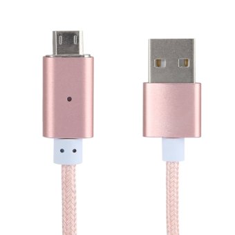 VAKIND 1 m dikepang Micro USB kabel pengisian magnetik untuk Android Phone/Tablet (mawar emas)