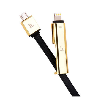 Hoco UPL14 Lipstick Duo Magic Cable Lightning and Micro USB Cable 2 in 1 - Hitam