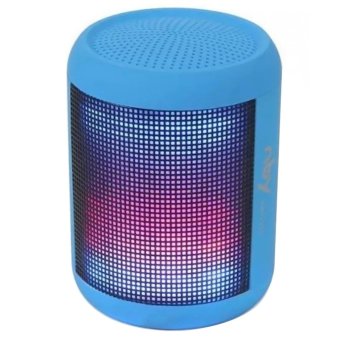 Vococal lampu LED warna-warni portabel nirkabel Bluetooth 3,0 Stereo Speaker dengan Slot kartu TF Disk U (biru)