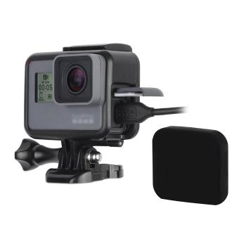 TaisionMY Gopro5 Plastic Protective frame + Silicon Lens Cap Protector All Black Color For Gopro Hero 5 Outdoor Action Accessories - intl