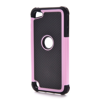 HomeGarden Rubber Case For Ipod Touch 5 5th (Black + Pink)